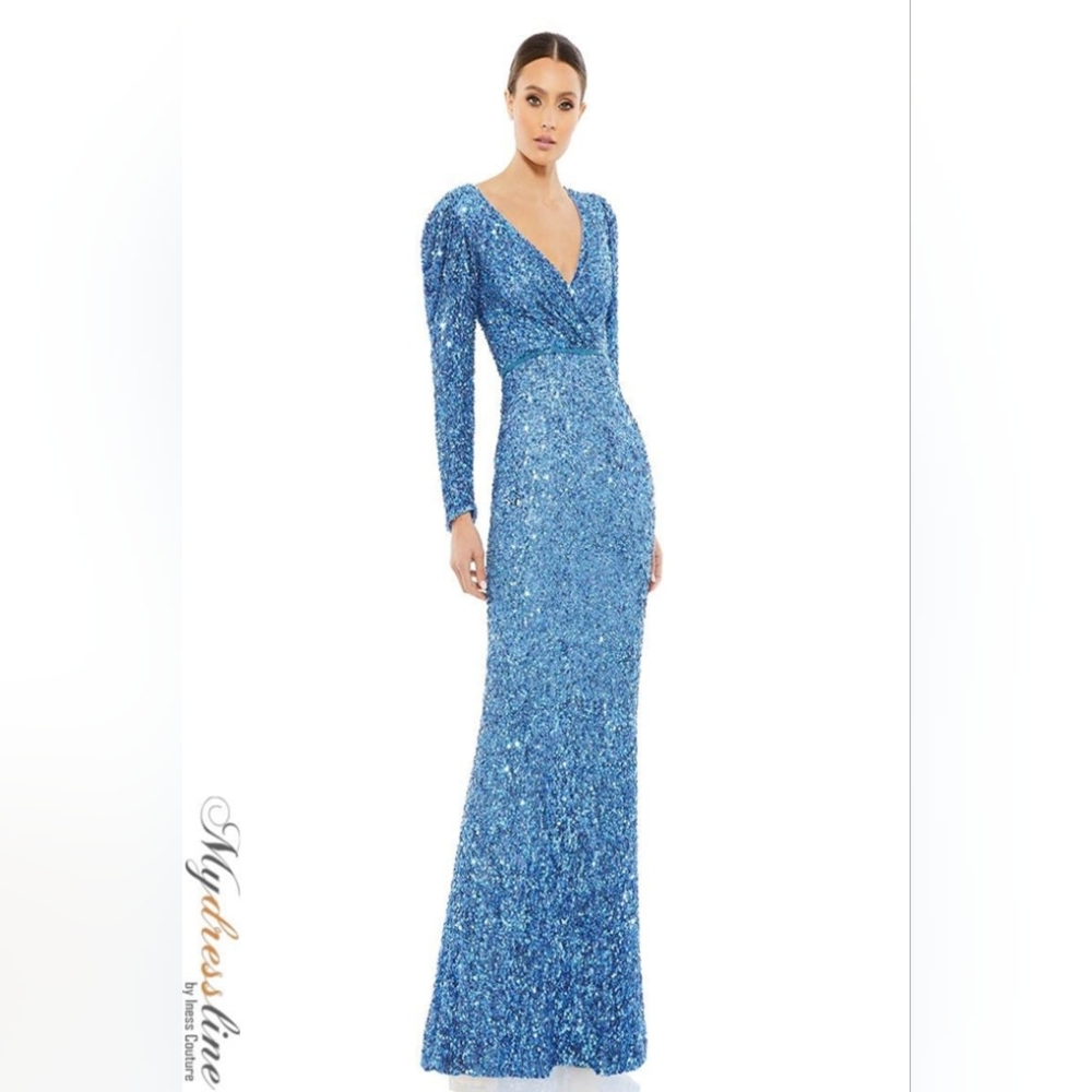 Puff shoulder sequence gown size 10